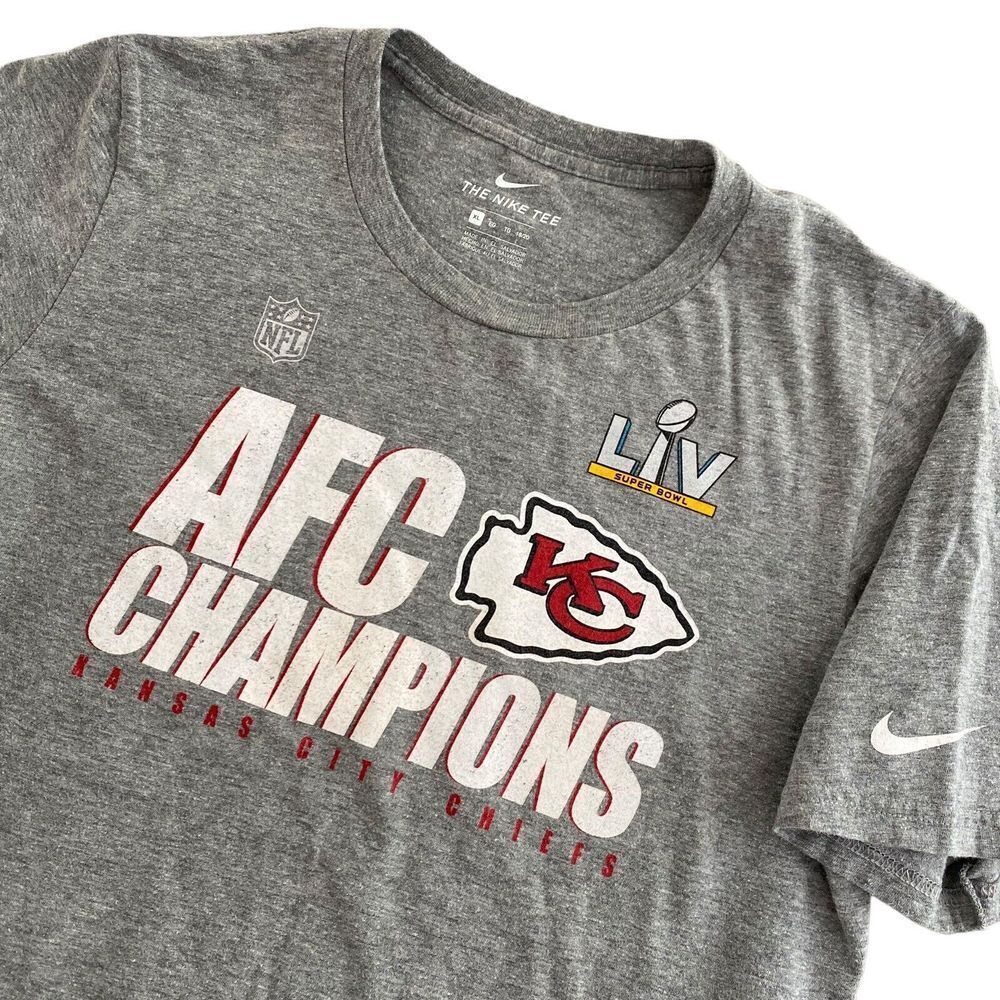 Nike T-Shirt Youth XL Gray Kansas City Chiefs AFC LIV Champions Locker Room